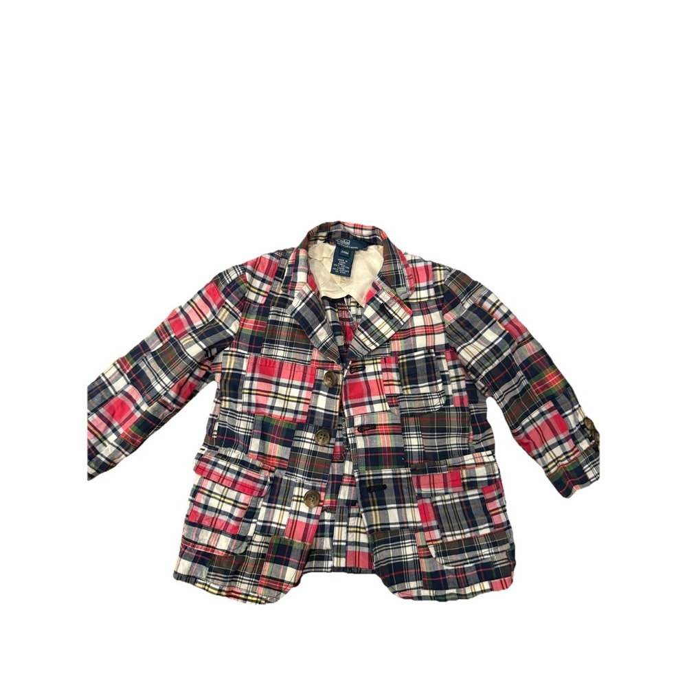 Polo Ralph Lauren Madras Patchwork BOYS Blazer/Sport Coat sz 24mos 210$ CC14